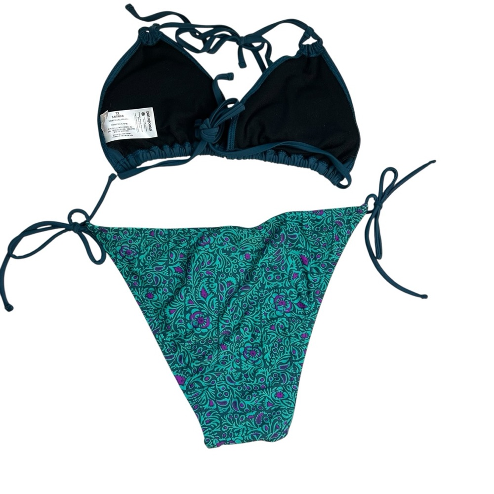 Patagonia Size XL Women's Teal Print Bikini Set Swimsuit - Picture 5 of 11